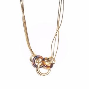 VTG Napier Signed Tri-Strand Gold Tone Necklace